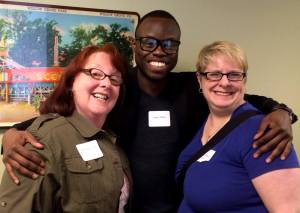 NJIT's MSPTC program in the house at STCPMC14! L to R: Dr. Bernadette Longo, director of the MSPTC program; Jamil Wilkins, current MSPTC student; Danielle M. Villegas, MSPTC alum and STCPMC presenter.