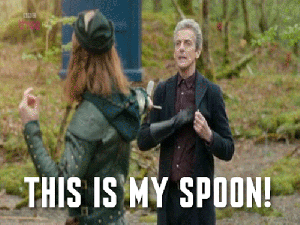 Doctor Who facing Robin Hood with a Spoon